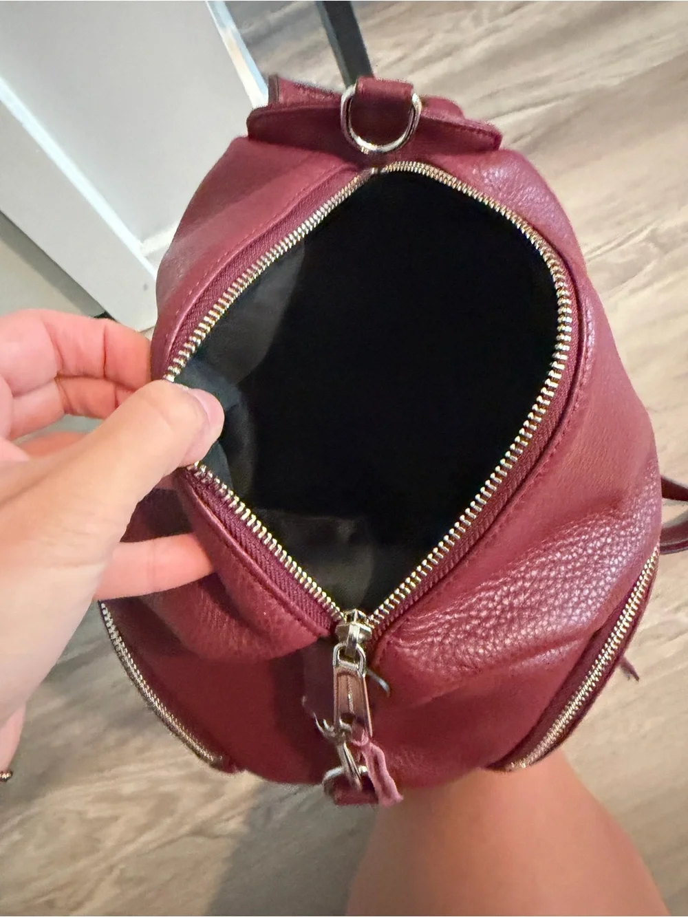 Rebecca Minkoff compact burgundy